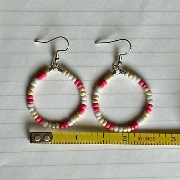 Handmade Beaded Hoops - Picture 2 of 3